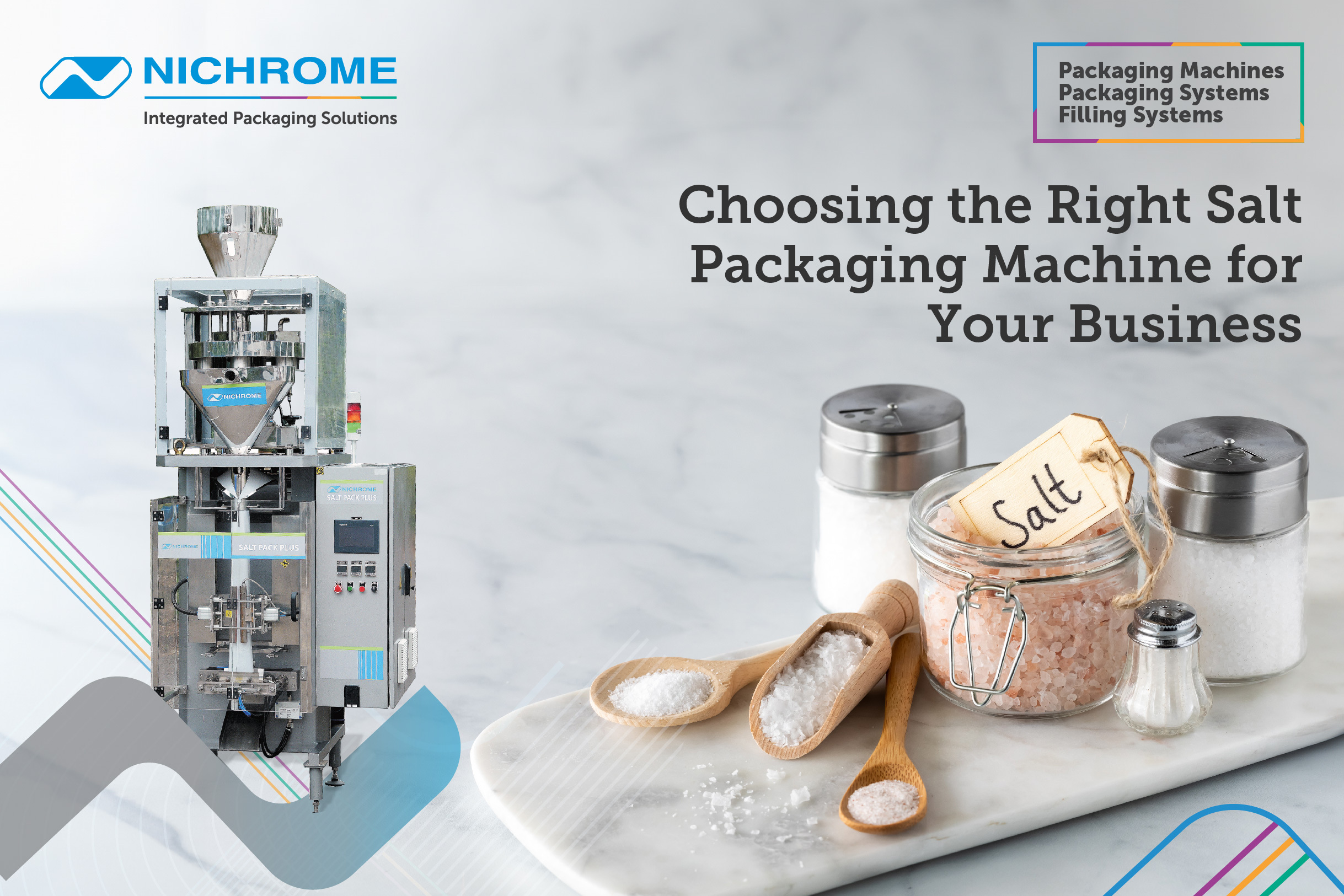 Automatic salt packaging machine by Nichrome in India for iodised salt