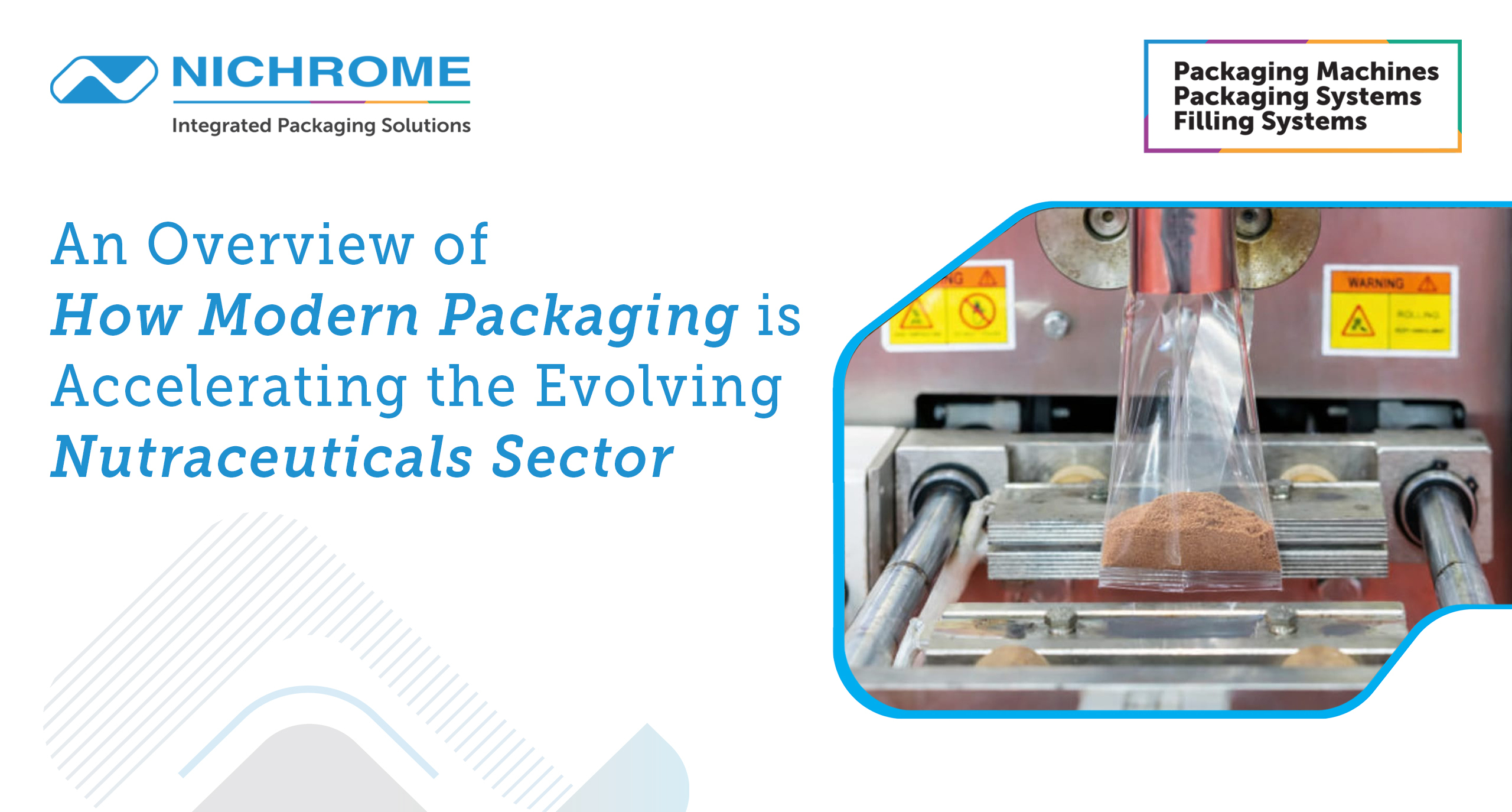 Modern packaging machine filling nutraceutical powder into sachets for efficient automated packaging
