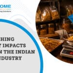Worker packaging Indian snack mixture using a weighing scale for accurate food packaging and profit optimisation