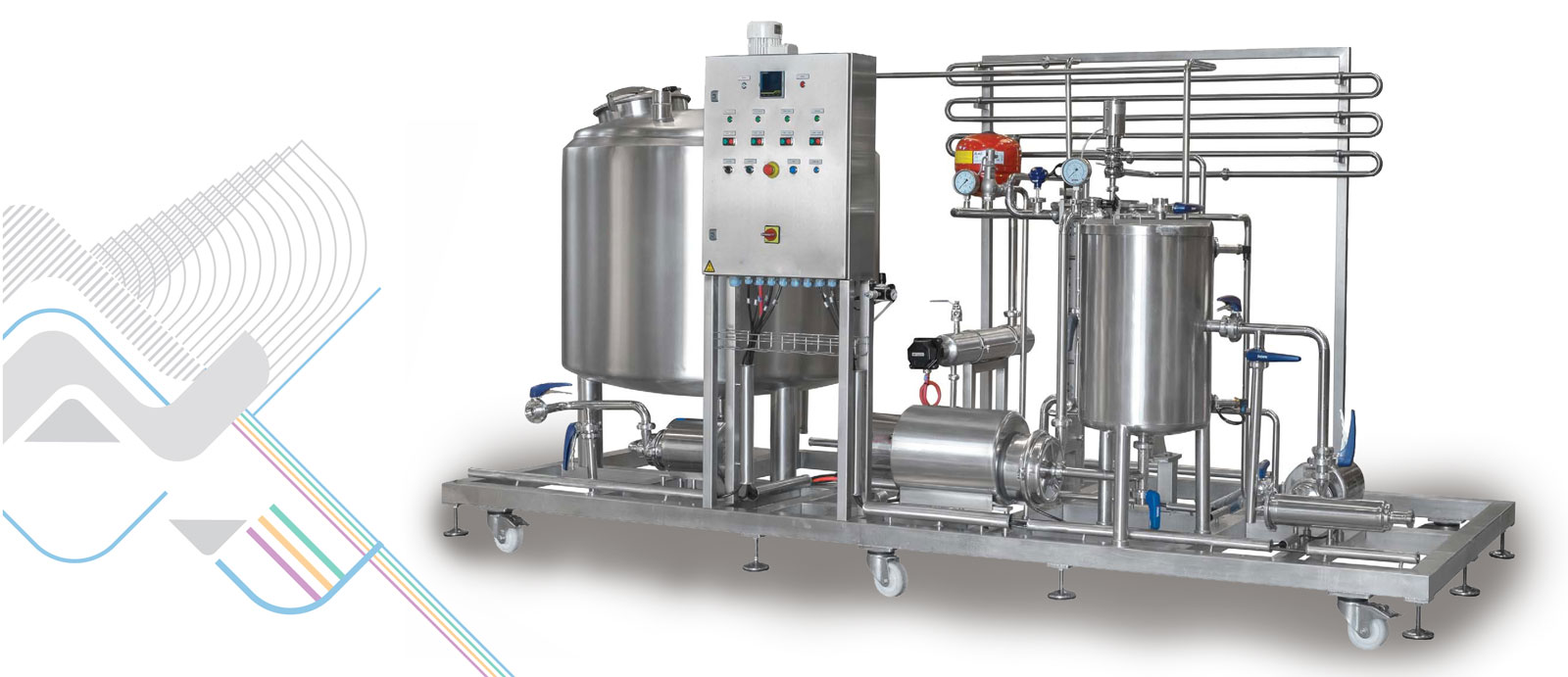 Skid mounted, mini milk processing and packing unit